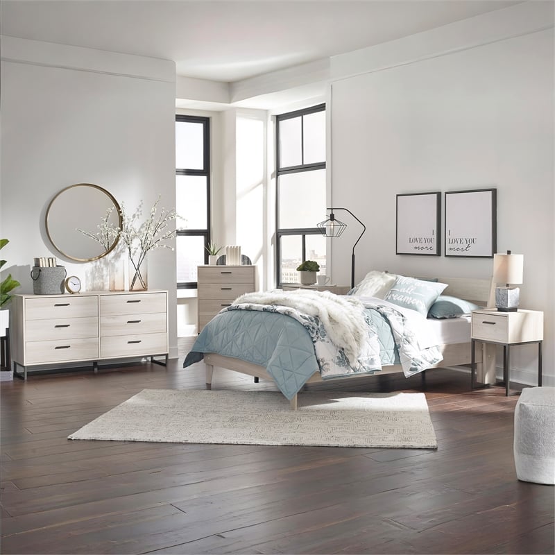 Signature Design by Ashley Socalle Engineered Wood Twin Platform Bed in Natural