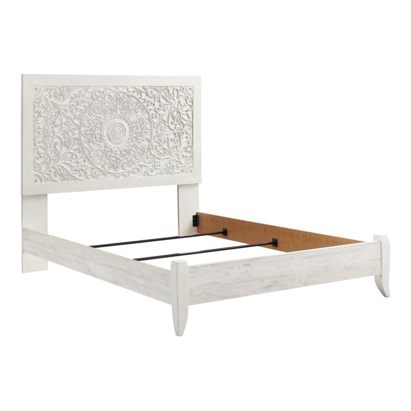 Ashley Furniture Paxberry Engineered Wood Queen Panel Headboard in Whitewash