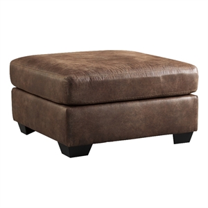 ashley furniture bladen faux leather oversized accent ottoman in brown