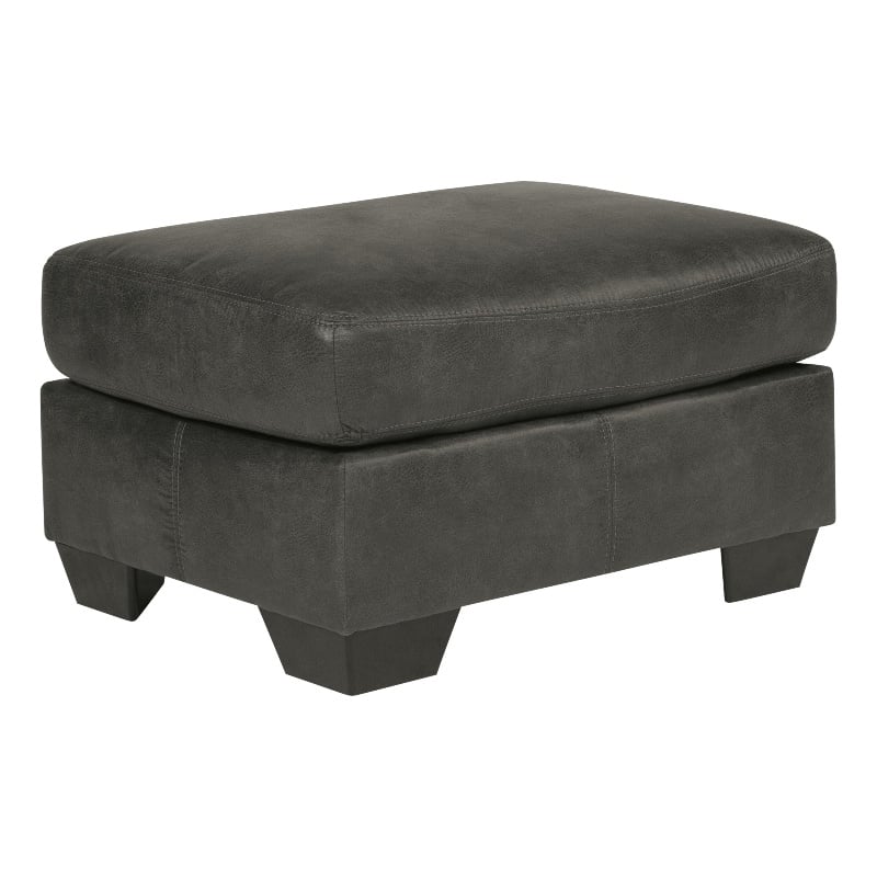 Ashley Furniture Bladen Faux Leather Upholstered Ottoman in Gray