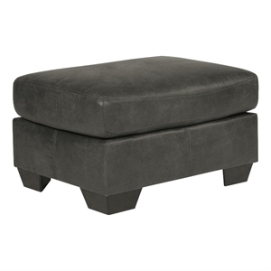 ashley furniture bladen faux leather upholstered ottoman in gray & black
