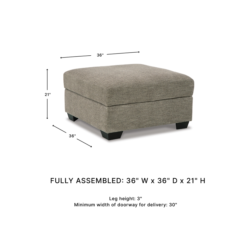 Ashley Furniture Creswell Fabric Ottoman with Storage in Gray & Black