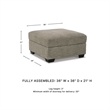 Ashley Furniture Creswell Fabric Ottoman with Storage in Gray & Black