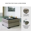 Ashley Furniture Creswell Fabric Ottoman with Storage in Gray & Black