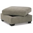 Ashley Furniture Creswell Fabric Ottoman with Storage in Gray & Black