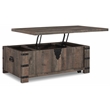 Ashley Furniture Hollum Wood Lift Top Cocktail Table in Brown & Black