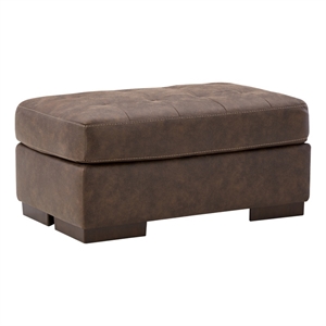 ashley furniture maderla faux leather ottoman in brown finish
