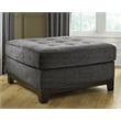 Signature Design by Ashley Reidshire Fabric Oversized Ottoman in Charcoal/Black