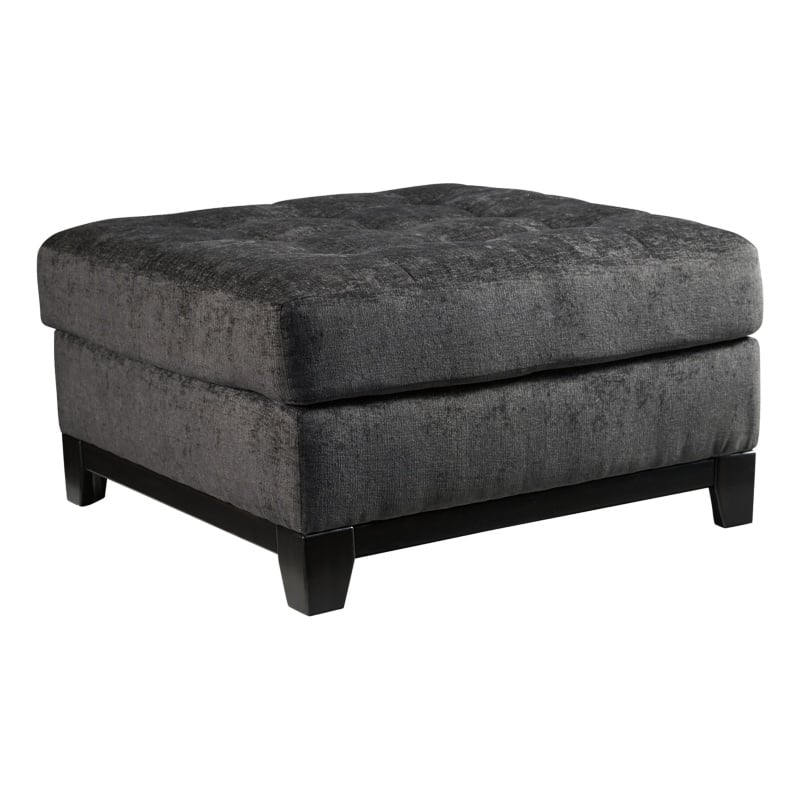 Signature Design by Ashley Reidshire Fabric Oversized Ottoman in Charcoal/Black