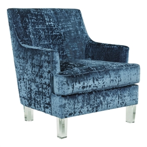 ashley furniture gloriann fabric accent chair in blue & clear