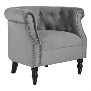 ashley furniture deaza fabric accent chair in gray & black finish