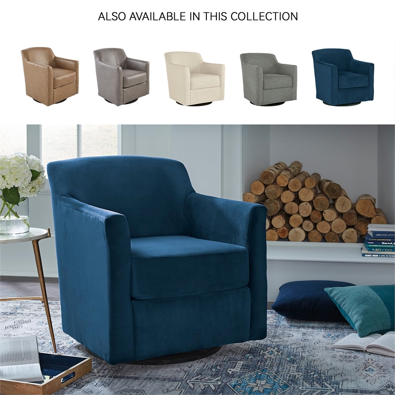 Ashley Furniture Bradney Metal Swivel Accent Chair in Blue & Black