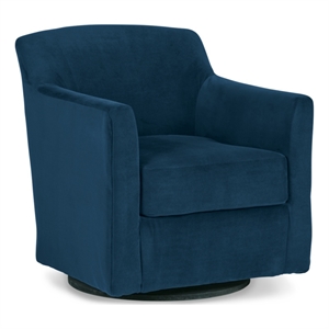 ashley furniture bradney metal swivel accent chair in blue & black