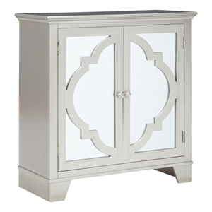 ashley furniture wyncott wood accent cabinet in champagne silver