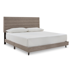 ashley furniture vintasso wood king upholstered bed in gray & black