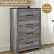 Ashley Furniture Bronyan 4-Drawer Wood Chest in Rustic Charcoal