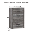 Ashley Furniture Bronyan 4-Drawer Wood Chest in Rustic Charcoal