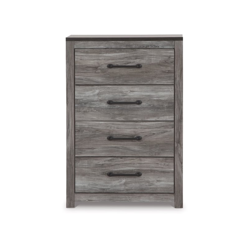 ashley furniture bronyan 4-drawer wood chest in rustic charcoal