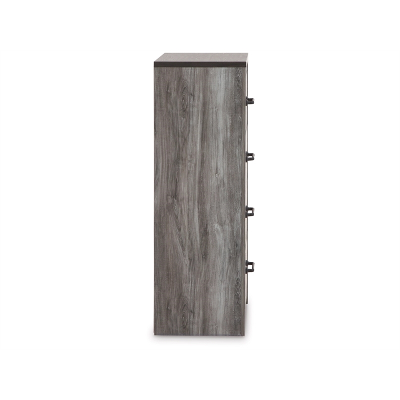 ashley furniture bronyan 4-drawer wood chest in rustic charcoal
