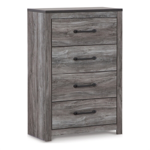 ashley furniture bronyan 4-drawer wood chest in rustic charcoal