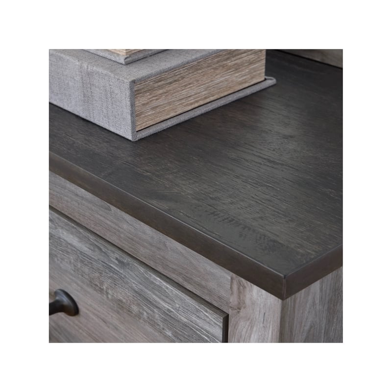 ashley furniture bronyan 4-drawer wood chest in rustic charcoal