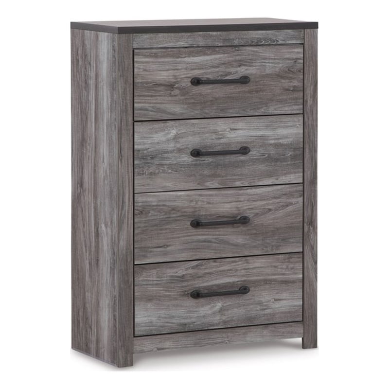 Ashley Furniture Bronyan 4-Drawer Wood Chest in Rustic Charcoal