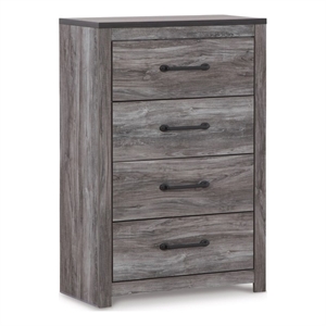 Ashley Furniture Bronyan 4-Drawer Wood Chest in Rustic Charcoal