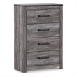 Ashley Furniture Bronyan 4-Drawer Wood Chest in Rustic Charcoal