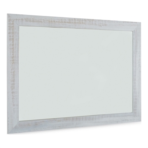 Ashley Furniture Haven Bay 31&quot x 42&quot Wood Bedroom Mirror in Weathered White