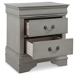 Ashley Furniture Kordasky 2-Drawer Wood Nightstand in Dove Gray