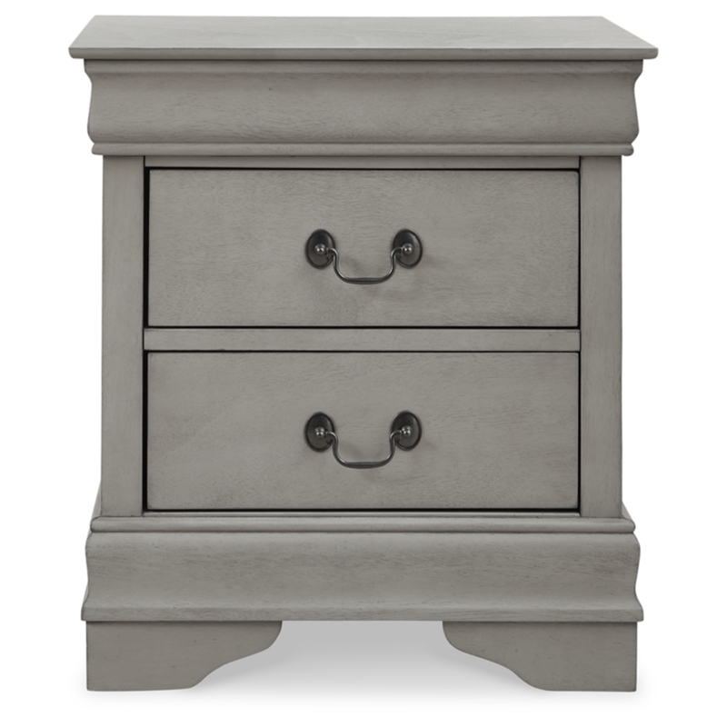 Ashley Furniture Kordasky 2-Drawer Wood Nightstand in Dove Gray