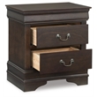 Ashley Furniture Leewarden 2-Drawer Wood Nightstand in Deep Brown