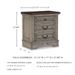 Ashley Furniture Lodenbay 3-Drawer Wood Nightstand in Antiqued Gray & Brown