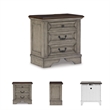 Ashley Furniture Lodenbay 3-Drawer Wood Nightstand in Antiqued Gray & Brown