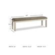 Ashley Furniture Bolanburg Wood Ding Room Bench in Antiqued White & Beige