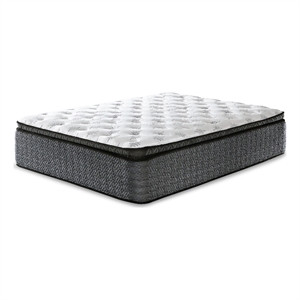 ashley furniture ultra luxury pt with latex fabric queen mattress in white/gray