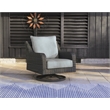 Ashley Furniture Elite Park Resin Outdoor Swivel Lounge with Cushion in Gray