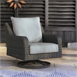 Ashley Furniture Elite Park Resin Outdoor Swivel Lounge with Cushion in Gray