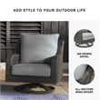Ashley Furniture Elite Park Resin Outdoor Swivel Lounge with Cushion in Gray