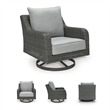 Ashley Furniture Elite Park Resin Outdoor Swivel Lounge with Cushion in Gray