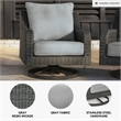 Ashley Furniture Elite Park Resin Outdoor Swivel Lounge with Cushion in Gray