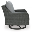 Ashley Furniture Elite Park Resin Outdoor Swivel Lounge with Cushion in Gray