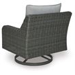 Ashley Furniture Elite Park Resin Outdoor Swivel Lounge with Cushion in Gray