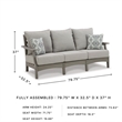 Signature Design by Ashley Visola Outdoor Fabric Sofa with Cushion in Gray