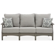 Signature Design by Ashley Visola Outdoor Fabric Sofa with Cushion in Gray