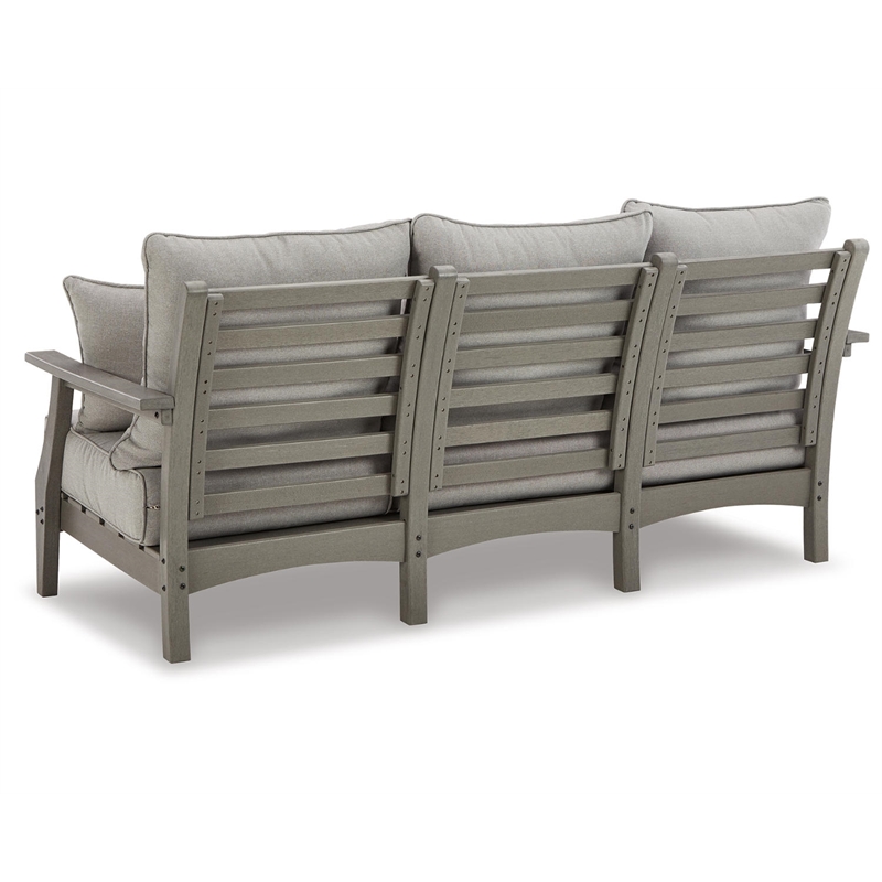 Signature Design by Ashley Visola Outdoor Fabric Sofa with Cushion in Gray