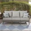Signature Design by Ashley Visola Outdoor Fabric Sofa with Cushion in Gray