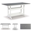 Ashley Furniture Transville Outdoor Plastic Dining Table in Gray and White