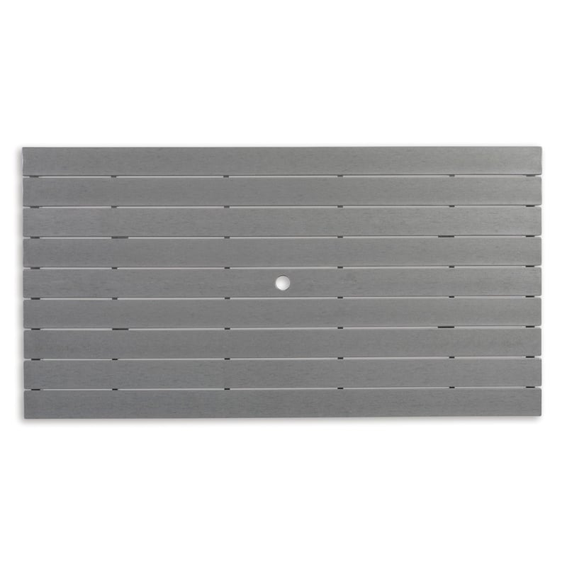 Ashley Furniture Transville Outdoor Plastic Dining Table in Gray and White