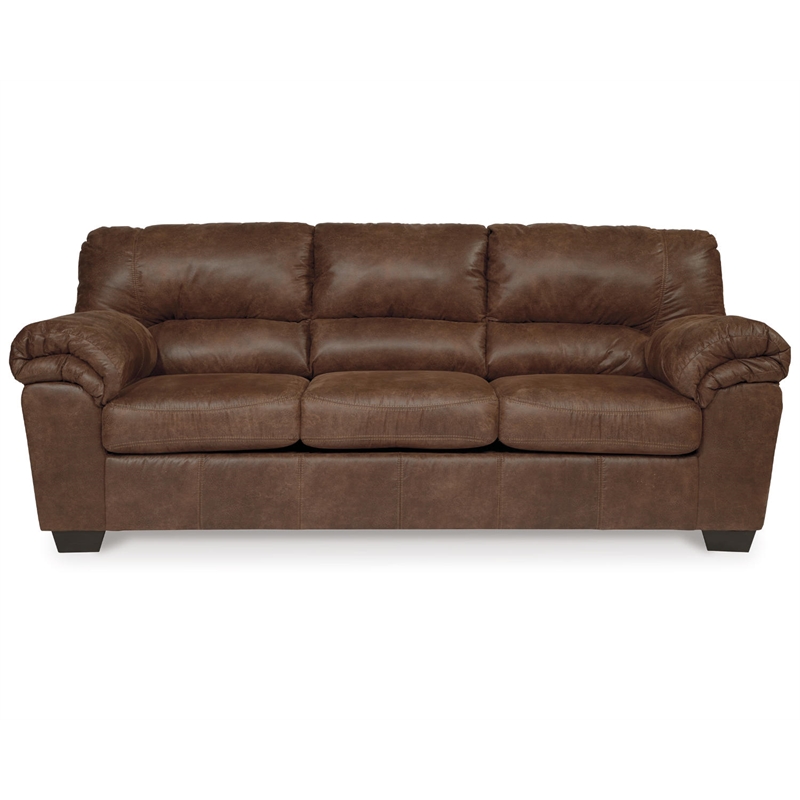 Ashley Furniture Bladen Faux Leather Full Sleeper Sofa in Coffee Dark Brown